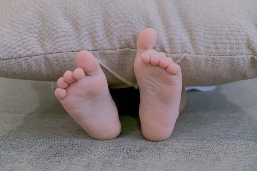 Close-up of a child's bare feet